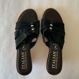 Black Italian Shoemakers wedges